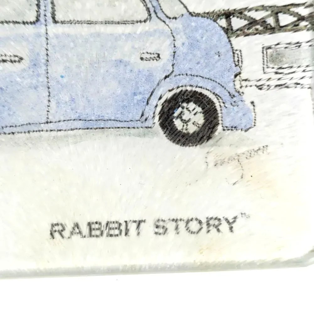 Rabbit Story Glass Tray and Coasters Vanity Cutting Board Unique Functional Art